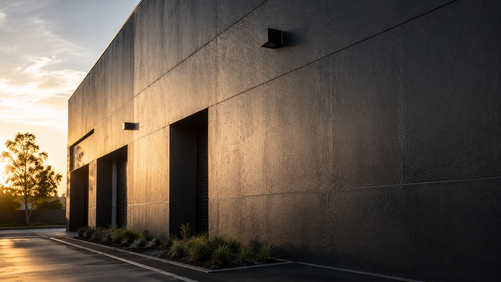 Freshly sealed and restored commercial building wall in Houston